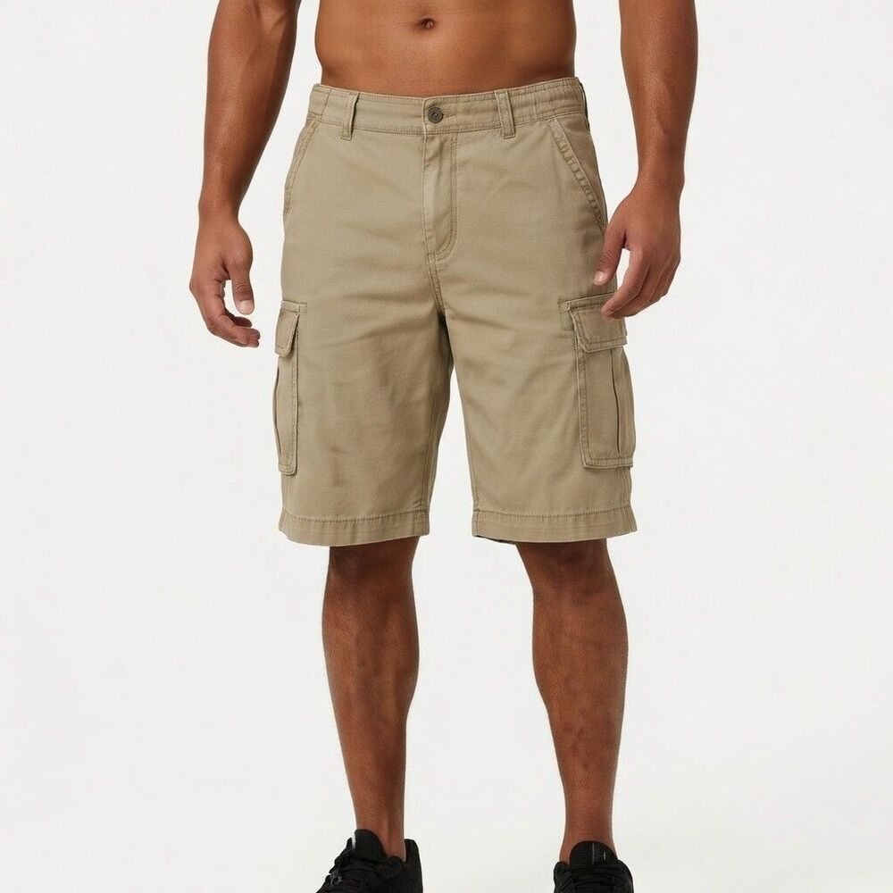 Arizona Jean Co Flex Classic Fit Men's Size 31" Khaki Tan Cargo Denim Shorts